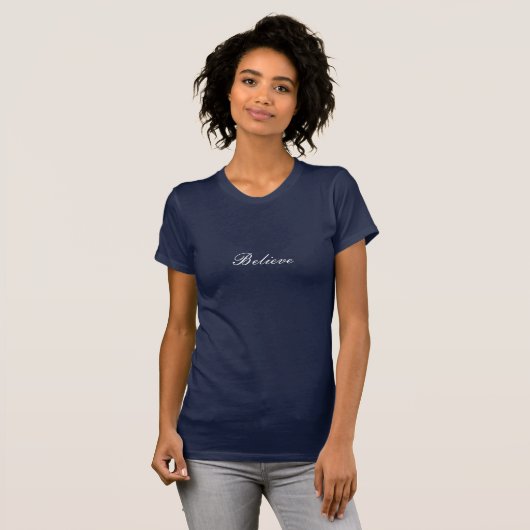 女性に短い袖のティーを信じて下さい Tシャツ (正面フル)
