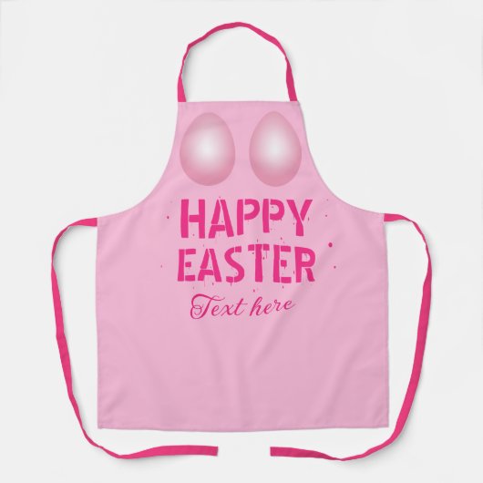 女性のおもしろいハッピーイースターエプロンのパーソナライズ エプロン (正面)