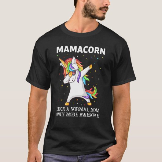 女性のおもしろいママコーンUnicorn衣装ママ母 Tシャツ (正面)