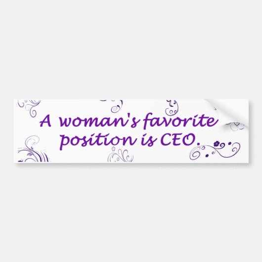 女性のお気に入りのな位置 バンパーステッカー (正面)