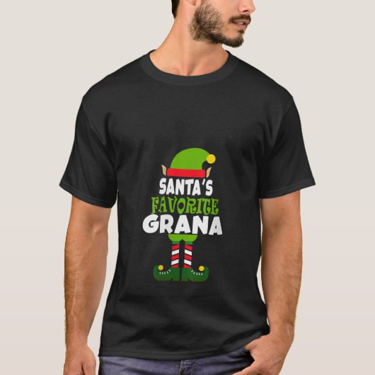 女性のお気に入りのサンタグラナ クリスマスのおもしろTシャツ Tシャツ (正面)