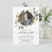 女性のお祝いMagnoliaと写真 招待状 (スタンド正面)