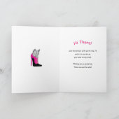 女性のかかとの中で猫をやっていること カード (内部)