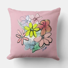 女性のかわいいフローラかわいらしブーケ クッション