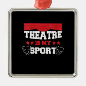 女性のかわいい俳優劇場が私のスポーツ演技ギフト メタルオーナメント (正面)