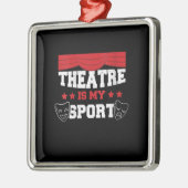 女性のかわいい俳優劇場が私のスポーツ演技ギフト メタルオーナメント (左)