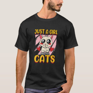 女性のただの猫が好きな女の子 猫好き 動物 Tシャツ