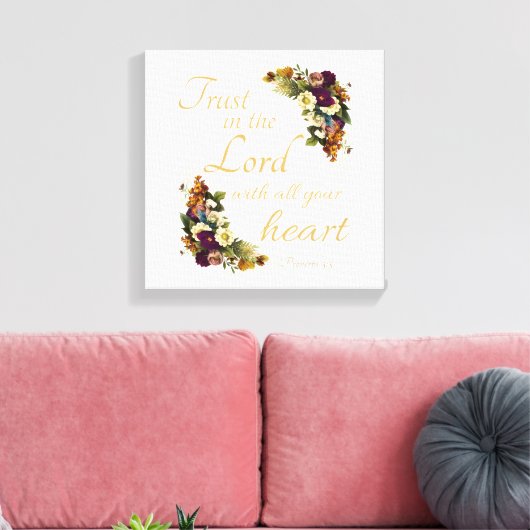 女性のためにあなた方の全てのハートと主を信頼せよ キャンバスプリント (インサイチュ (リビング))