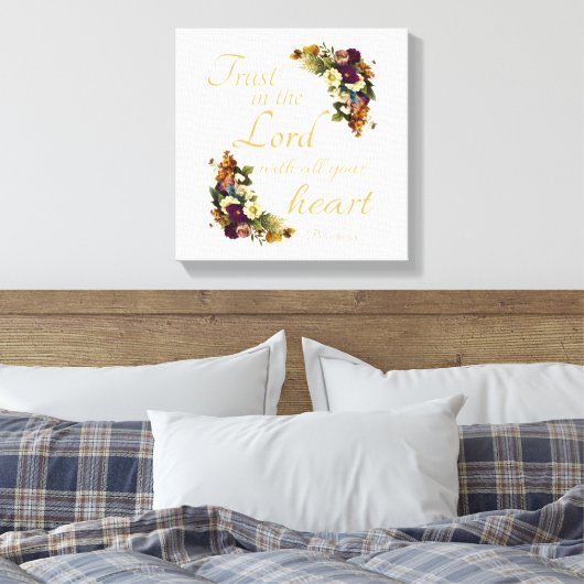 女性のためにあなた方の全てのハートと主を信頼せよ キャンバスプリント (インサイチュ (寝室))