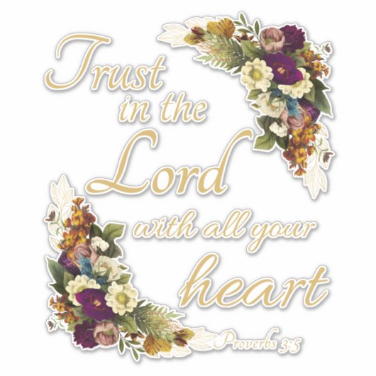 女性のためにあなた方の全てのハートと主を信頼せよ シール (正面)