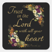 女性のためにあなた方の全てのハートと主を信頼せよ スクエアシール (正面)