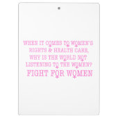 女性のために戦う クリップボード (裏面)