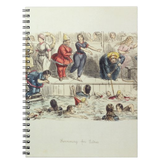 女性のために泳ぎます、1844年(litho) ノートブック (正面)