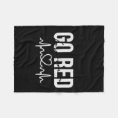 女性のために赤く行く，ハート健康病認識度C フリースブランケット (正面(横))