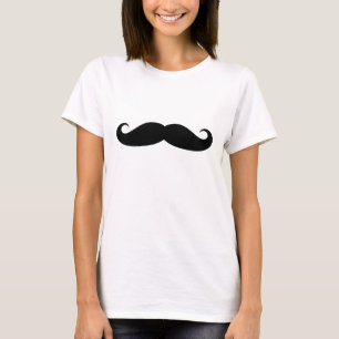 女性のためのおもしろいで黒いハンドルバーの髭のTシャツ Tシャツ