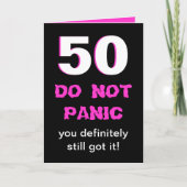 女性のためのおもしろいな第50バースデー・カード カード (正面)