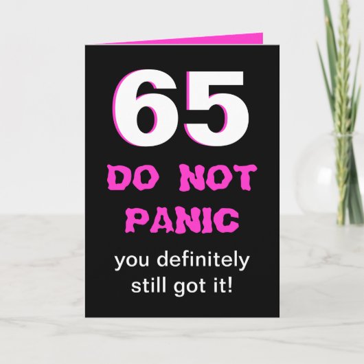 女性のためのおもしろいな第65バースデー・カード カード (正面)