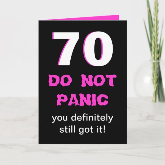 女性のためのおもしろいな第70バースデー・カード カード (正面)