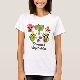 女性のためのおもしろいな野菜しゃれのTシャツ Tシャツ