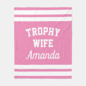 女性のためのおもしろいトロフィー妻結婚したフリースブランケット フリースブランケット (正面)