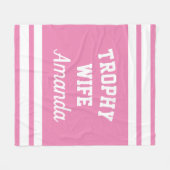 女性のためのおもしろいトロフィー妻結婚したフリースブランケット フリースブランケット (正面(横))