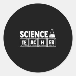 女性のためのおもしろい周期表 科学の先生 ナードTシャツC ラウンドシール