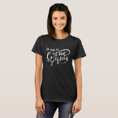女性のためのおもしろいTシャツ ワインタイムですよ Tシャツ (正面フル)