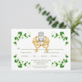 女性のためのアイルランドのクラダリングとシムロックのモチーフ 出欠カード (スタンド正面)