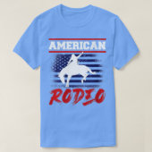 女性のためのアメリカのロデオカウボーイホースブル乗馬 Tシャツ (デザイン正面)