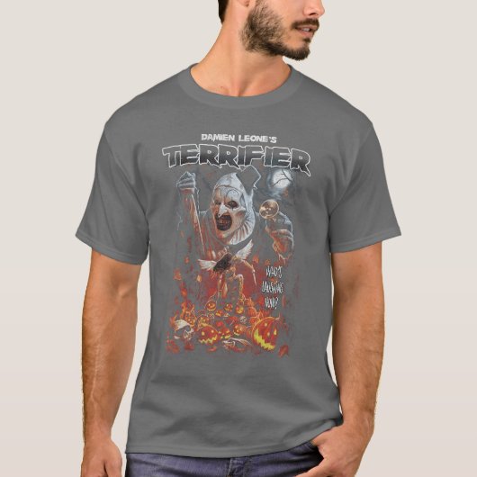 女性のためのアートサーカス・ピエロ・ハロウィンポスター ホラー Tシャツ (正面)