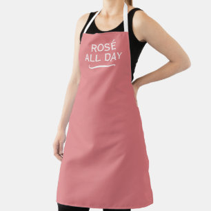 女性のためのエレガントなピンクのキッチンエプロン「Rosé all day」 エプロン