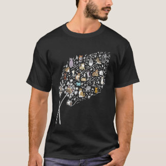 女性のためのカラフルなペットの猫のタンポポの面白い花 Tシャツ