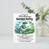 女性のためのガーデンパーティー招待状 ポストカード (スタンド正面)