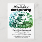 女性のためのガーデンパーティー招待状 ポストカード (正面)