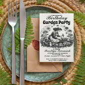 女性のためのガーデンパーティー招待状 ポストカード