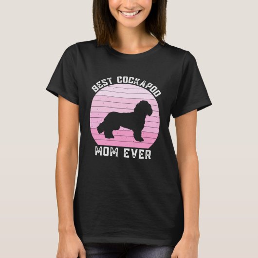 女性のためのキュートなコックパプーのママCockapoo犬のママのママ Tシャツ (正面)