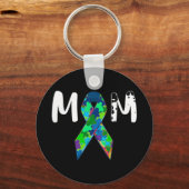 女性のためのギフトアイディア – 自閉症ママのシャツ。発素晴らし笑 キーホルダー (正面)