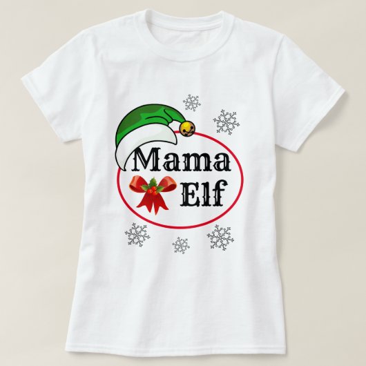 女性のためのクリスマスのカスタマイズ可能なギフトMAMA小妖精や小人 Tシャツ (デザイン正面)
