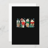 女性のためのクリスマスコーヒーススイーツウィンターコージーコーフ 招待状 (正面/裏面)