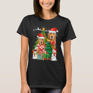 女性のためのクリスマスツリーアイディアクリスマスゴールデンレー Tシャツ