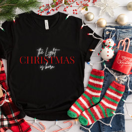 女性のためのクリスマスTシャツLight is 生まれ Tシャツ