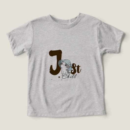 女性のためのグレーTシャツをリラックス – Just Chill (デザイン正面)