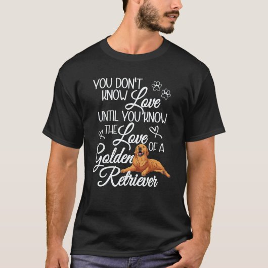 女性のためのゴールデンレトリバー 犬 Tシャツ (正面)