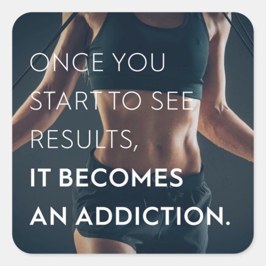 女性のためのジム動機 – 結果 – トレーニング スクエアシール (正面)