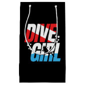 女性のためのスキューバダイバーギフト、ダイビングガールスキューバダイビング スモールペーパーバッグ (正面)