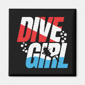 女性のためのスキューバダイバーギフト、ダイビングガールスキューバダイビング マグネット (正面)