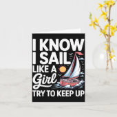 女性のためのセーリングアート ガールズ セーラー セーリング好き S カード (黄色い花)