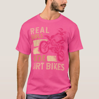 女性のためのダートバイクアート Tシャツ