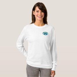 女性のためのトンボの人のロゴのTシャツ Tシャツ