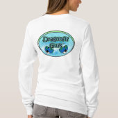 女性のためのトンボの人のロゴのTシャツ Tシャツ (裏面)